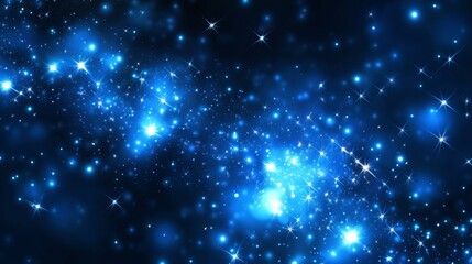 Wall Mural - A stunning galaxy filled with bright blue stars sparkles