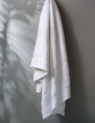 A simple bath towel, a clean look, an elegant background, and a stylish finish. Generated by AI