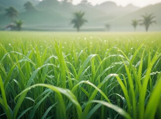 green rice field