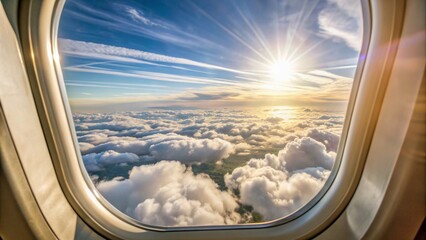 view from the window of airplane