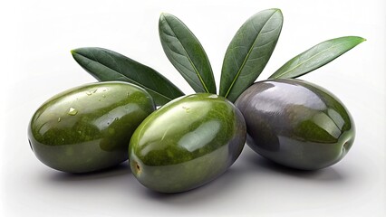 Wall Mural - green olives with leaves