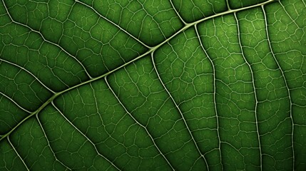 Wall Mural - close-up view of intricate green leaf veins creating a textured pattern