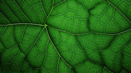 Wall Mural - close-up view of intricate green leaf veins creating a textured pattern
