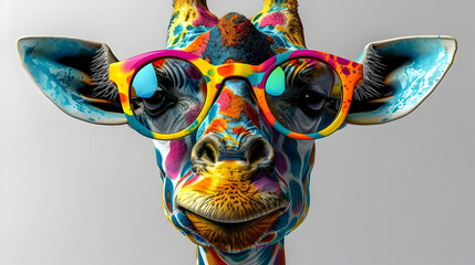 Wall Mural - Cool Giraffe with Sunglasses