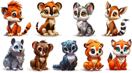 Poster - Cute Cartoon Animals:  A Collection of Adorable Critters