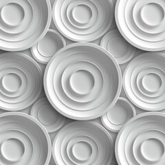 Wall Mural - Abstract White Circles Pattern