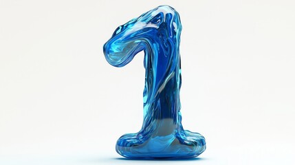 Canvas Print - Fluid Blue Number One - An Artistic 3D Design