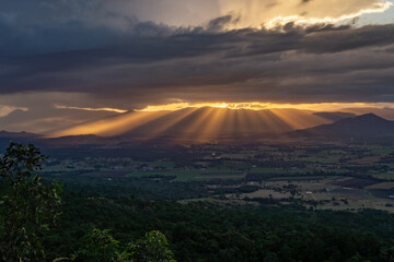 Wall Mural - sunset in the mountains