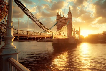 Wall Mural - Tower bridge London while open bridge for big boat pass at Thames river travel destination