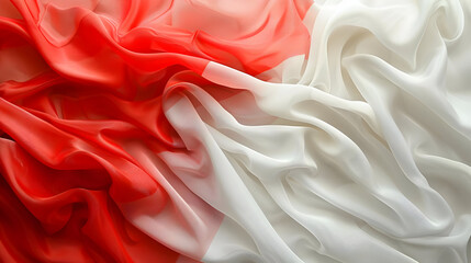 Red and White Draped Fabric