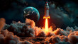 © Siasart Studio - Rocket Launch From Earth Into Space