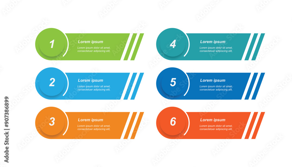 Design template infographic vector element with icons and 6 step ...