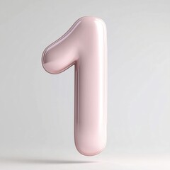 Canvas Print - Stylized Pink 3D Number One Design