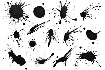 Poster - Brush stroke splash element painted with ink