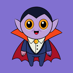 Sticker - Dracula Halloween vector illustration 