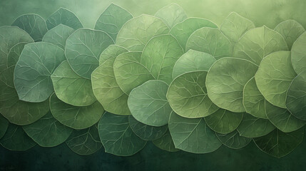 Wall Mural - A green leafy background with many leaves