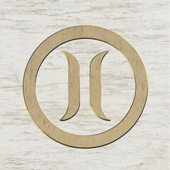 Canvas Print - Elegant circular symbol design in gold on a textured background