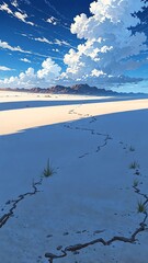 Wall Mural - white sands national park usa natural wonders around the world morning view anime