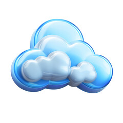 Poster - 3D icon - overcast sky, on isolated transparent background