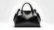© John - Black leather woman handbag in a luxury, clean lighting, isolated on background