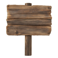 Wall Mural - a rustic wooden signboard on transparent background