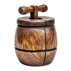 Wall Mural - A wooden apple press on transparent background