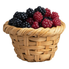 Wall Mural - A woven basket for berry picking on transparent background