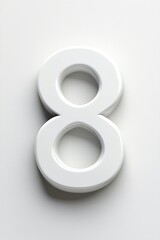 Canvas Print - 3D Representation of the Number Eight in White Color