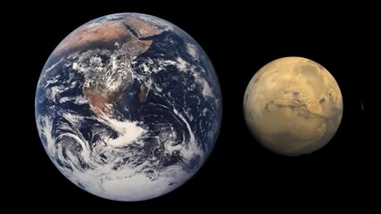 Wall Mural - visual comparison of earth and mars.