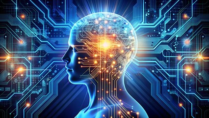 Wall Mural - a symphony of circuits: the intertwined dance of ai and humanity generative ai