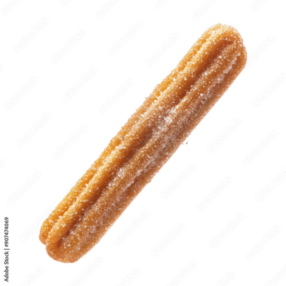 Foto de Stock Churro With Floating Cinnamon And Sugar On Transparent ...