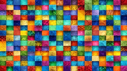 Abstract Splintered Squares: A Symphony of Color and Form  generative AI