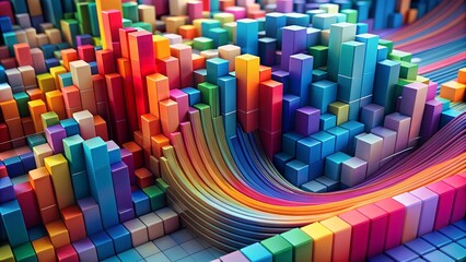 Wall Mural - data visualization: a symphony of lines and colors generative ai