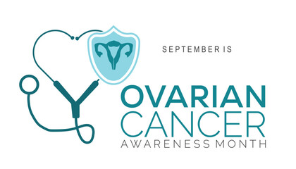 Ovarian Cancer Awareness Month is observed every year on September.Holiday concept background, placard, banner design template Vector illustration background design.