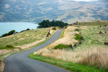 Canvas Print - Lighthouse Road in Akaroa - New Zealand