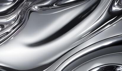 Holographic sleek silver metallic surface with smooth curves. high-resolution modern and elegant design for digital art and backgrounds