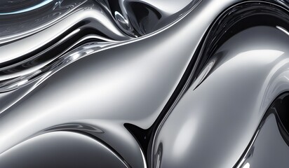 Holographic sleek silver metallic surface with smooth curves. high-resolution modern and elegant design for digital art and backgrounds