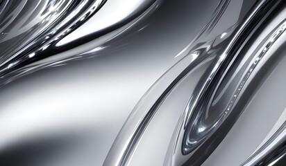 Holographic sleek silver metallic surface with smooth curves. high-resolution modern and elegant design for digital art and backgrounds