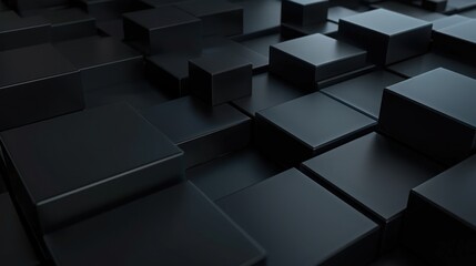 Sticker - Abstract Black Cubes Pattern