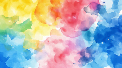 Wall Mural - Aquarelle Dreamscape: Dive into a vibrant watercolor wash of rainbow hues, where imagination takes flight. 