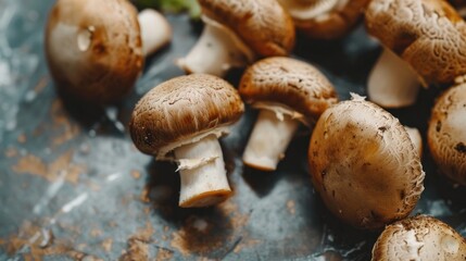 Canvas Print - Close Up of Brown Mushrooms