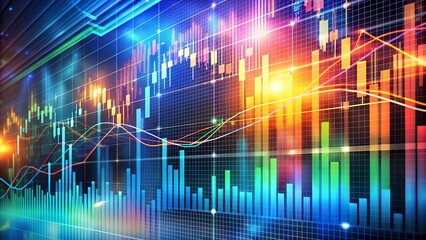 Wall Mural - abstract stock market visualization: a symphony of lines and colors generative ai