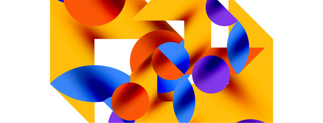 Wall Mural - Circle pattern, round elements with lines and arrows composition for wallpaper, banner, background or landing
