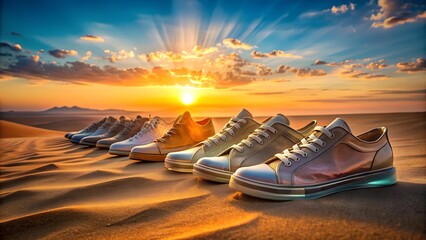 Wall Mural - classic kicks in a desert oasis: a transparent cutout collection generative ai