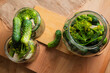 © Dorota - Preparation for fermenting fresh cucumbers by a process of pickling called lactic acid fermentation.
