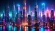 © Sanook - Neon Metropolis: A Vibrant Tapestry of Light  Generative AI