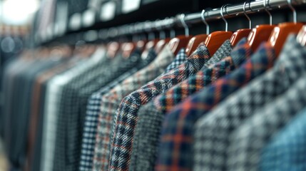 Modern Chic: Elegant Clothing Displayed on Hangers at Boutique Store