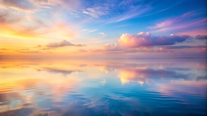 Wall Mural - serene reflections: a symphony of pastel hues on a tranquil water surface generative ai