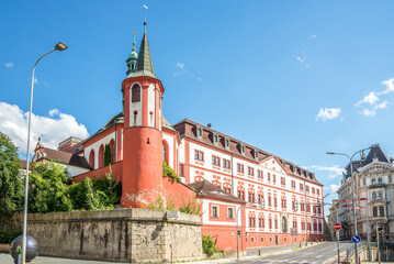 Poster - View at the Liberec castle in the streets of Liberec town - Czech Republic