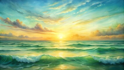 Wall Mural - emerald coast sunset generative ai